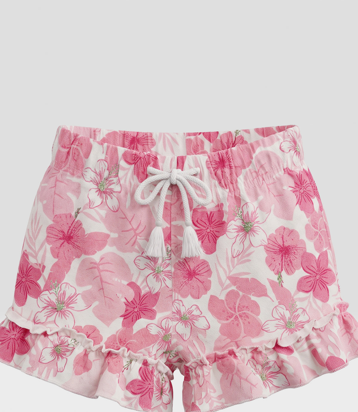 Short bebé niña con flores 6 meses / Rosado