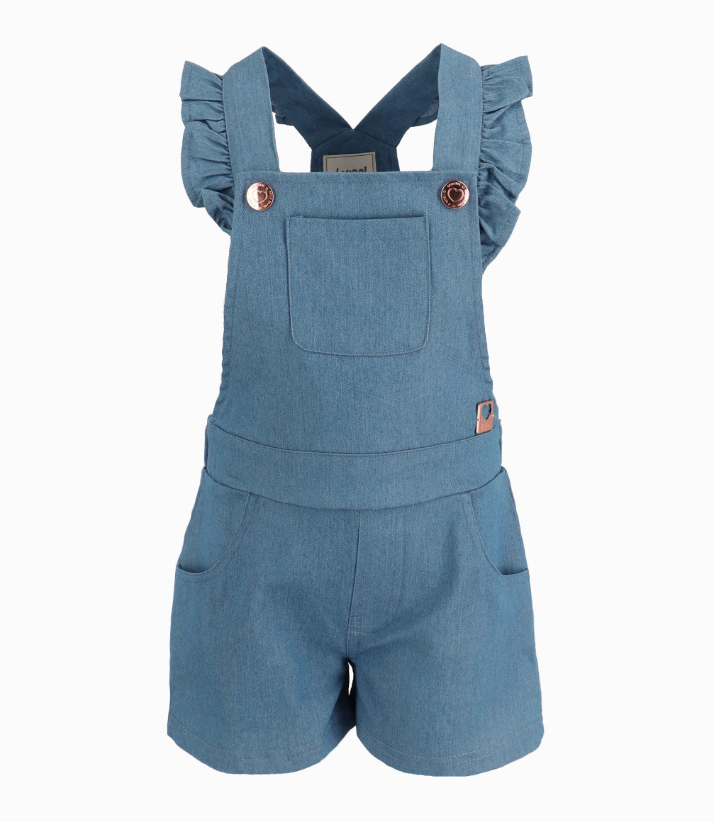 Jardinera Bebé Niña Con Vuelos Denim