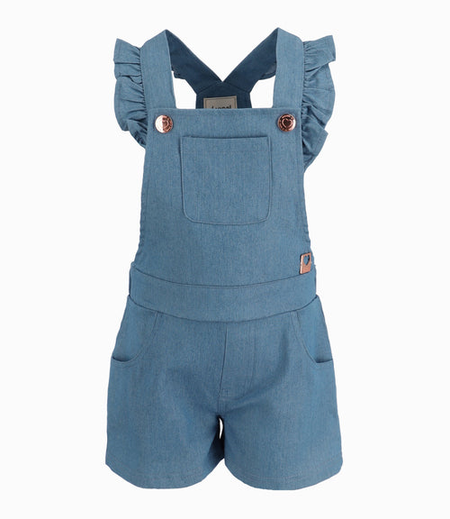 Jardinera Bebé Niña Con Vuelos Denim