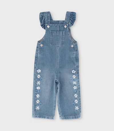 Jardinera bebé niña con flores