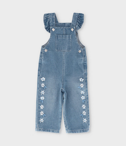 Jardinera bebé niña con flores