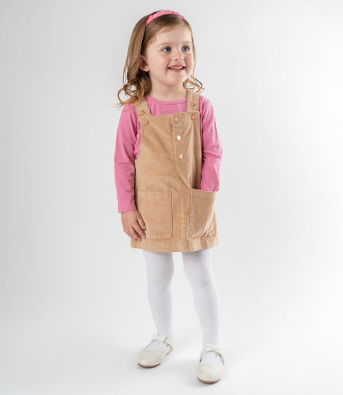 Jardinera bebé niña con polera 6 meses / Beige