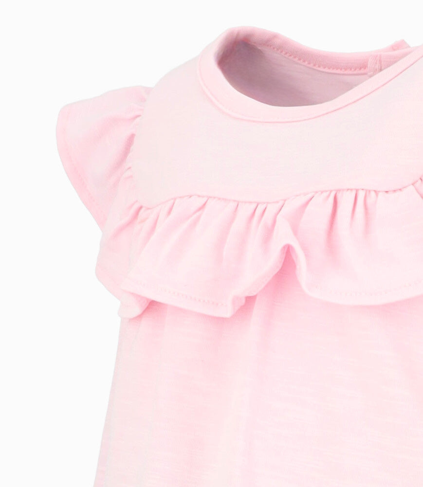 Conjunto bebé niña con vuelos 6 meses / Rosado