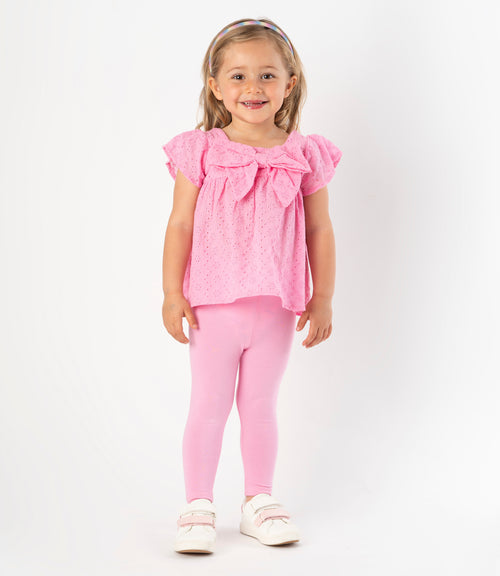 Conjunto bebé niña con lazo 3 meses / Rosado