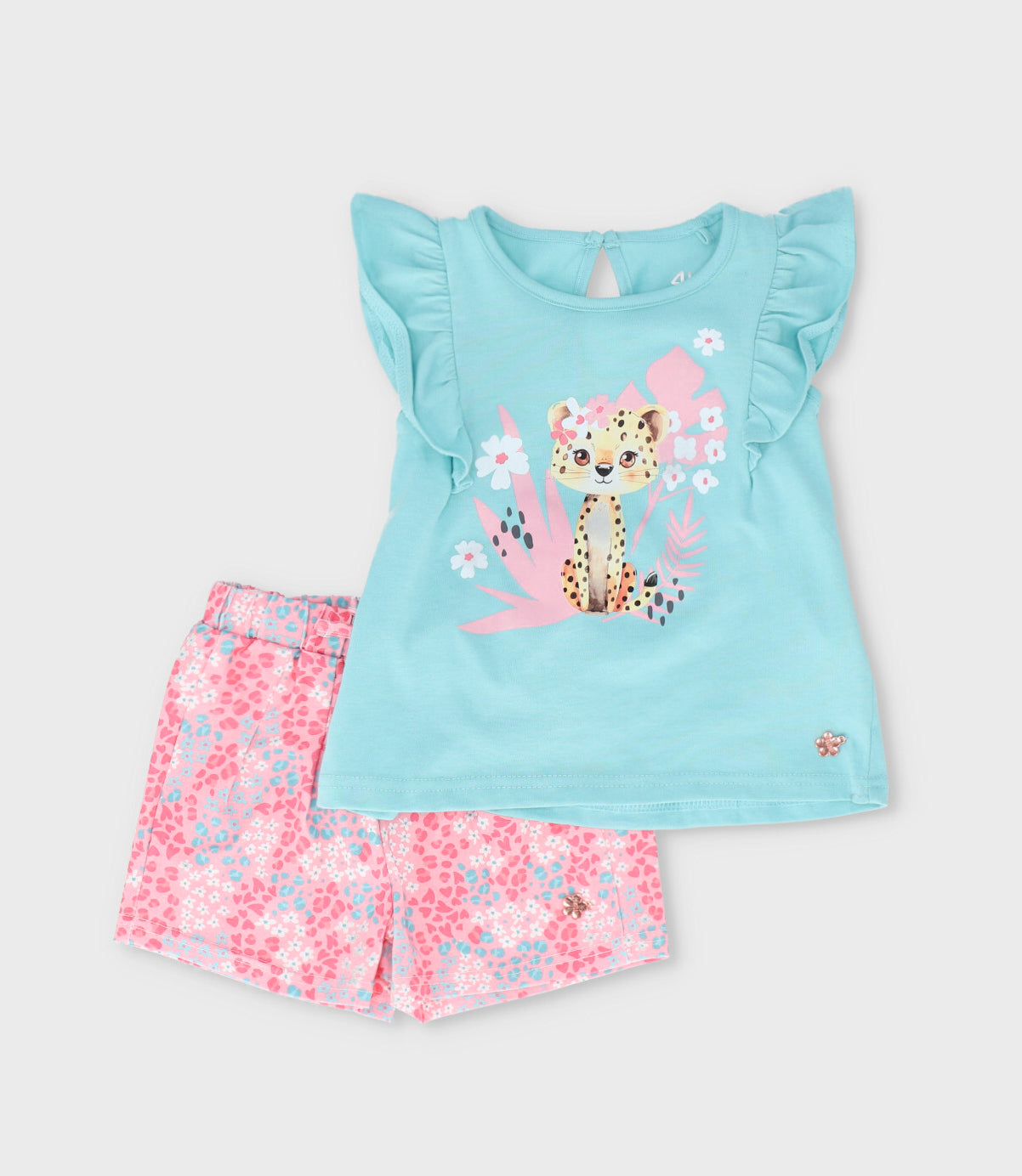 Conjunto bebé niña con vuelos 6 meses / Menta