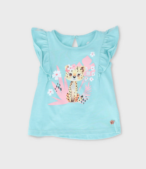 Conjunto bebé niña con vuelos 6 meses / Menta