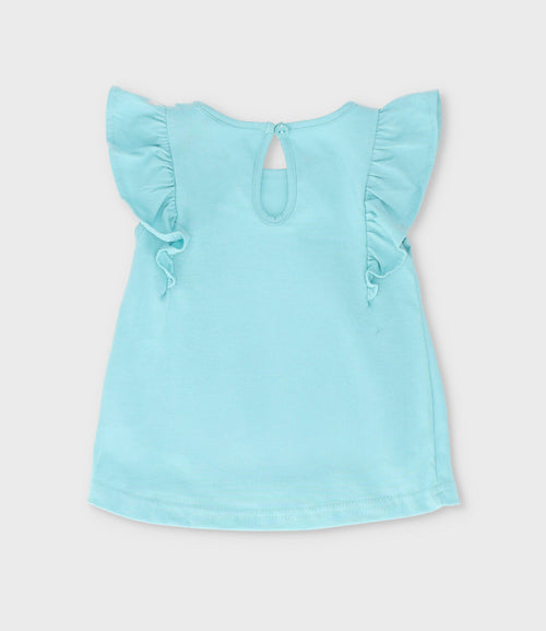 Conjunto bebé niña con vuelos 6 meses / Menta