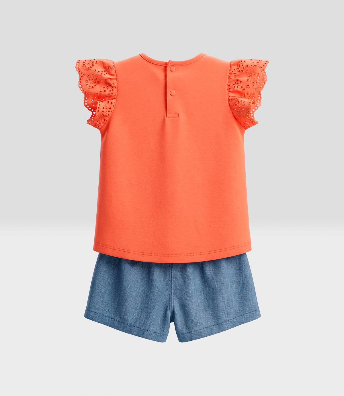 Conjunto bebé niña con vuelos 6 meses / Coral