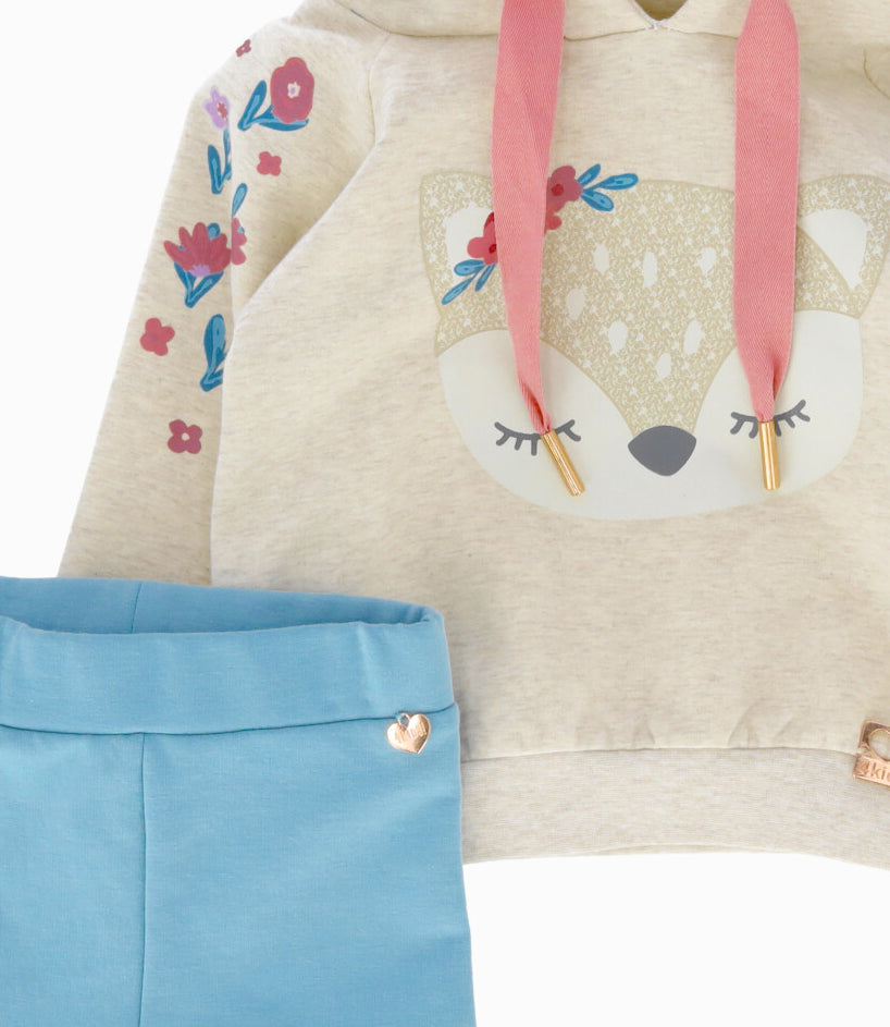 Conjunto bebé niña con diseño 6 meses / Beige