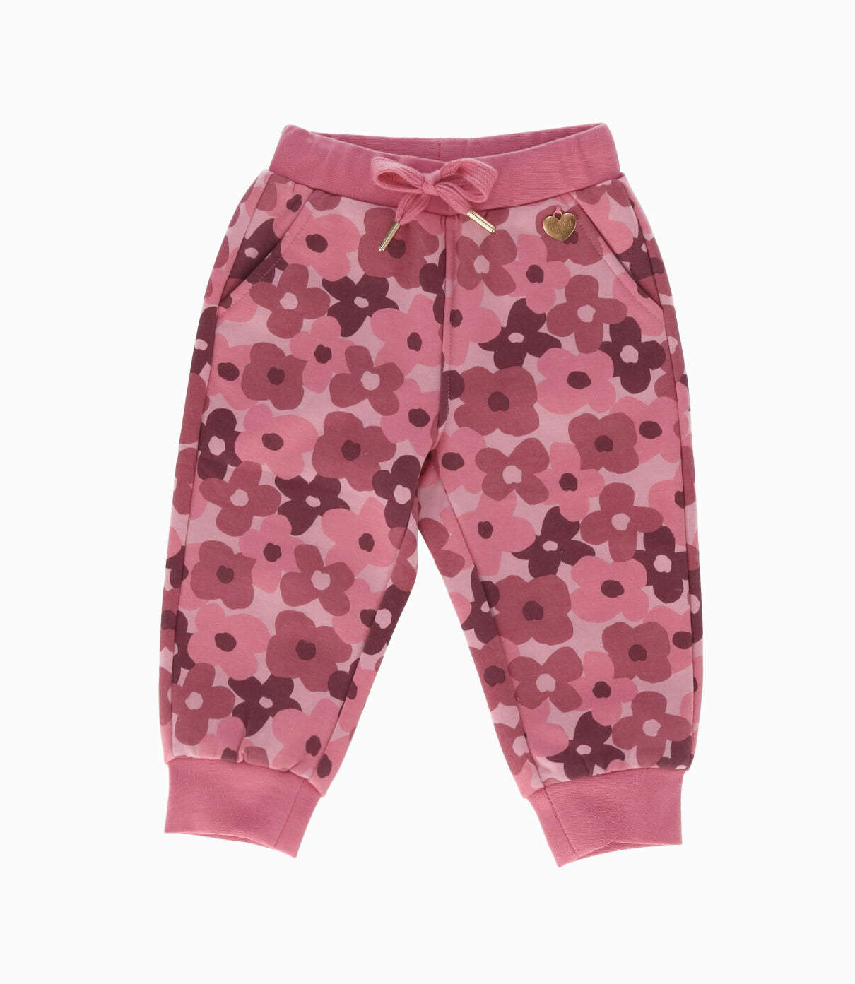 Pantalón de buzo bebé niña con flores 6 meses / Rosado