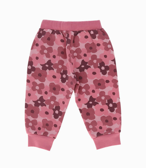 Pantalón de buzo bebé niña con flores 6 meses / Rosado