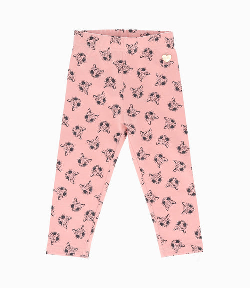 Calza bebé niña con gatos 6 meses / Rosado