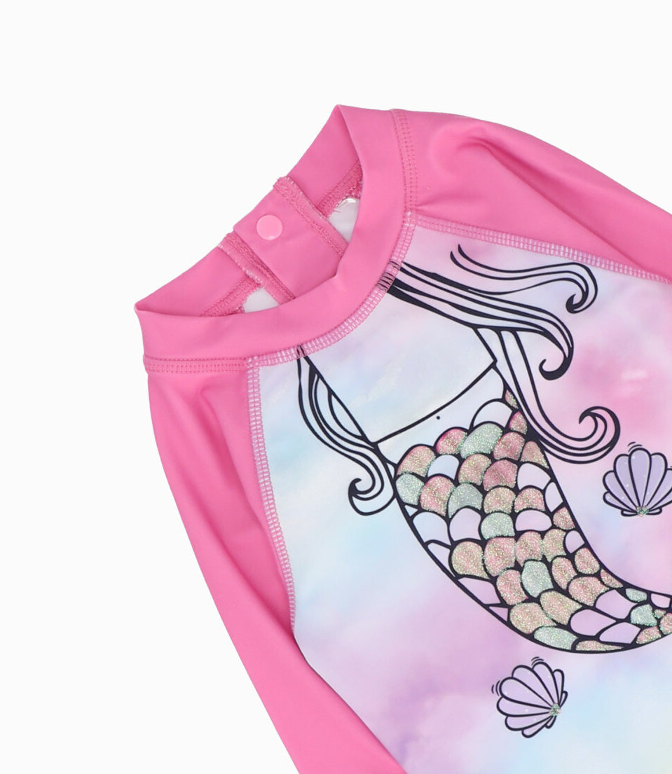 Traje De Baño bebé niña sirena 6 meses / Rosado