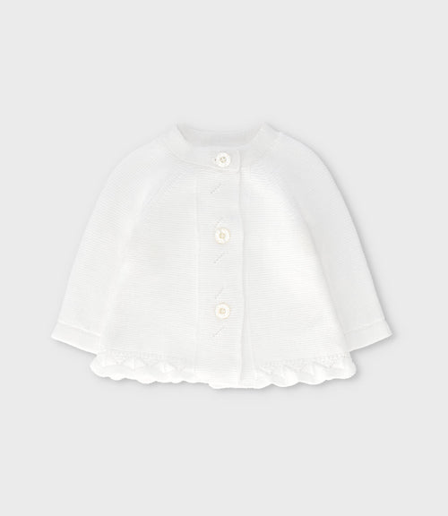 Chaleco recién nacida tejido 0 meses / Blanco