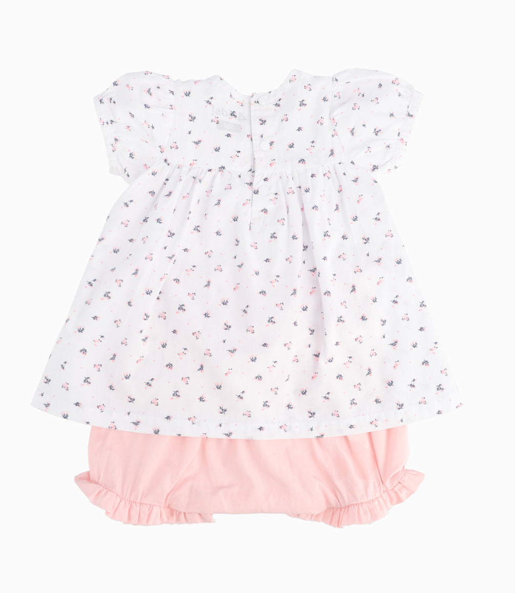 Vestido Recién Nacida Flores Blanco
