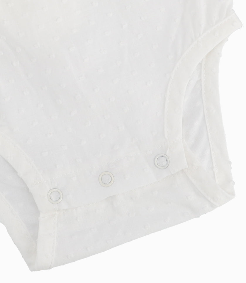 Vestido Recién Nacida Con Vuelos Blanco 0 meses / Blanco