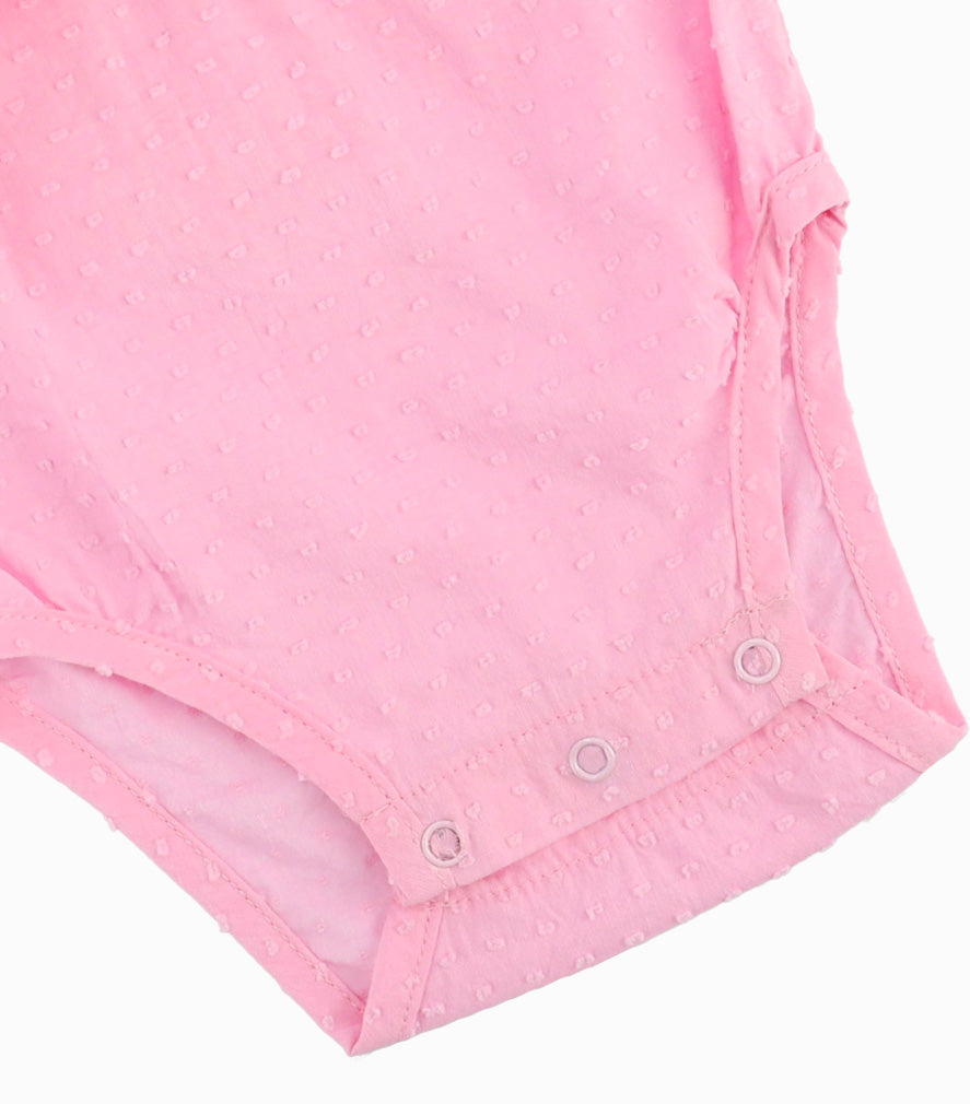 Vestido Recién Nacida Con Vuelos Rosado 0 meses / Rosado