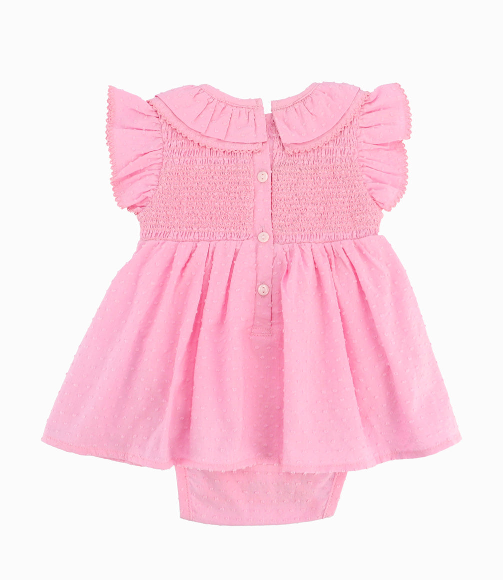 Vestido Recién Nacida Con Vuelos Rosado 0 meses / Rosado