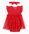 Vestido Recién Nacida Con Tull Rojo