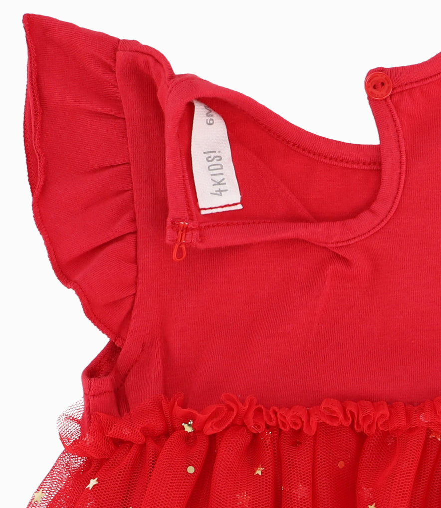 Vestido Recién Nacida Con Tull Rojo 0 meses / Rojo