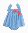 Vestido Recién Nacida Flores Bordadas Azul