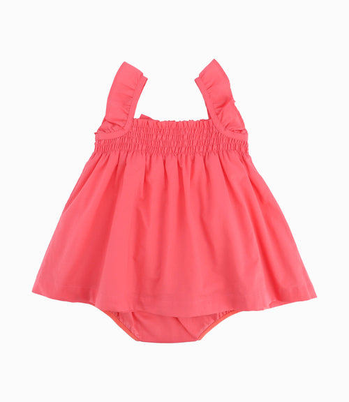 Vestido Recién Nacida Flores Bordadas Coral 0 meses / Coral