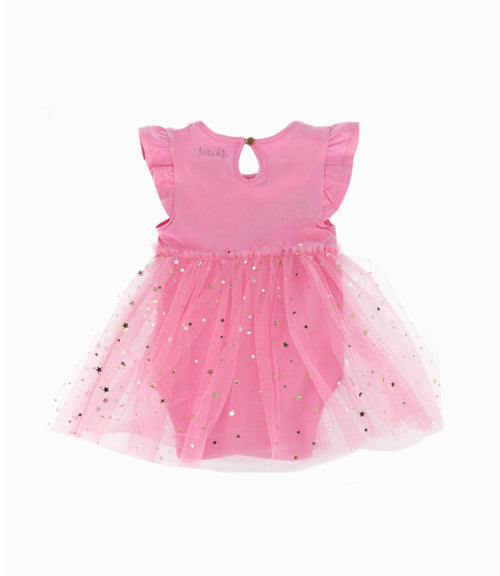 Vestido Recién Nacida Con Tull 9 meses / Palo Rosa