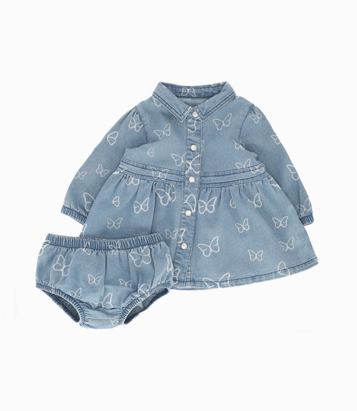 Vestido recién nacida de mariposas 0 meses / Celeste