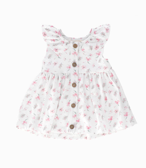 Vestido recién nacida con flores 0 meses / Blanco