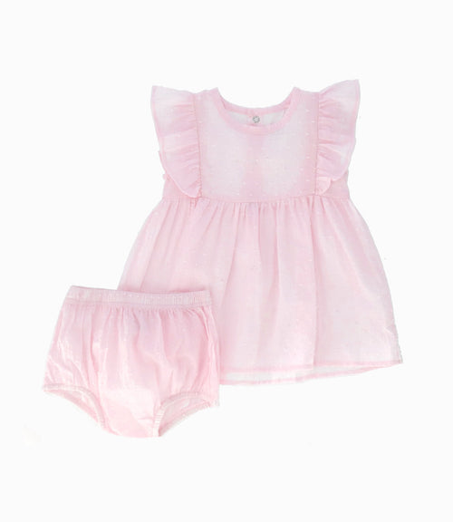 Vestido recién nacida con vuelos