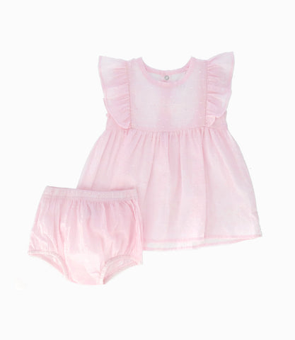 Vestido recién nacida con vuelos