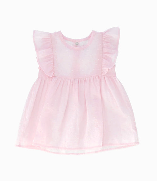 Vestido recién nacida con vuelos