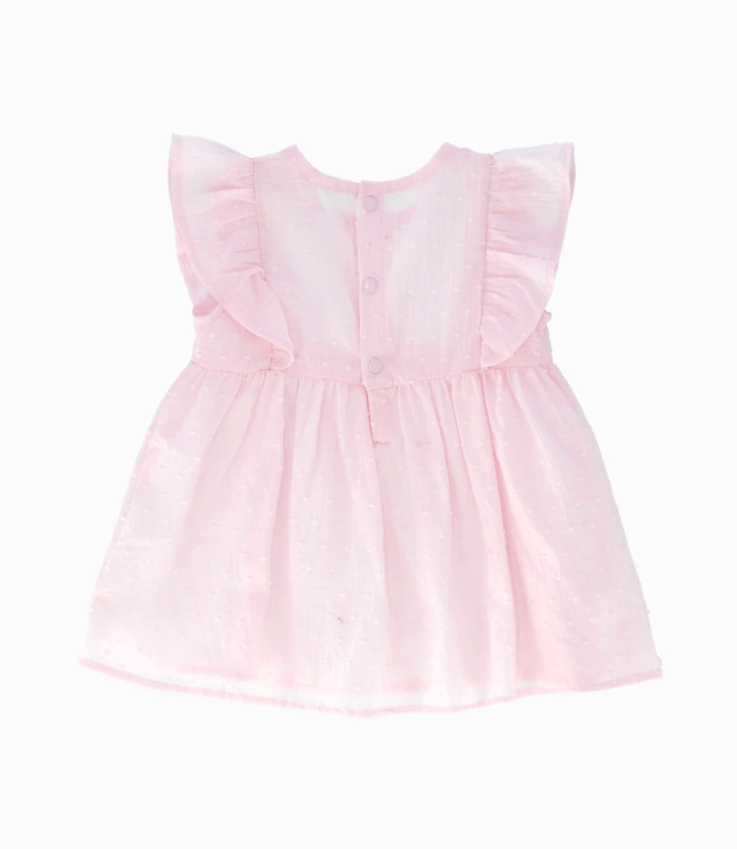 Vestido recién nacida con vuelos