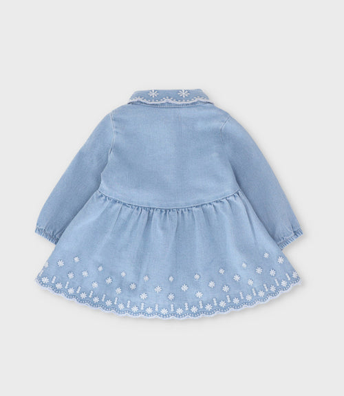 Vestido recién nacida denim 0 meses / Celeste