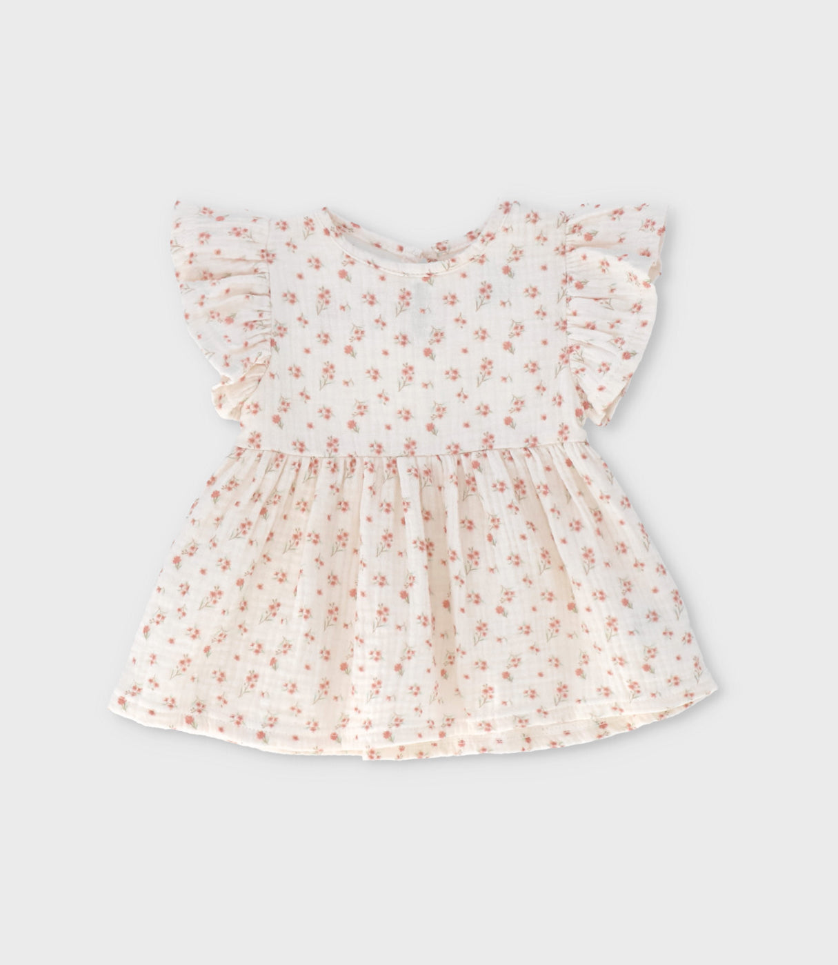 Vestido recién nacida con flores 0 meses / Blanco