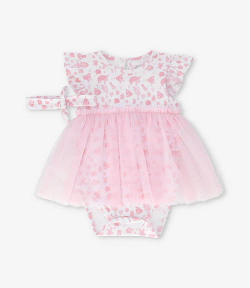Vestido recién nacida con tul 0 meses / Rosado