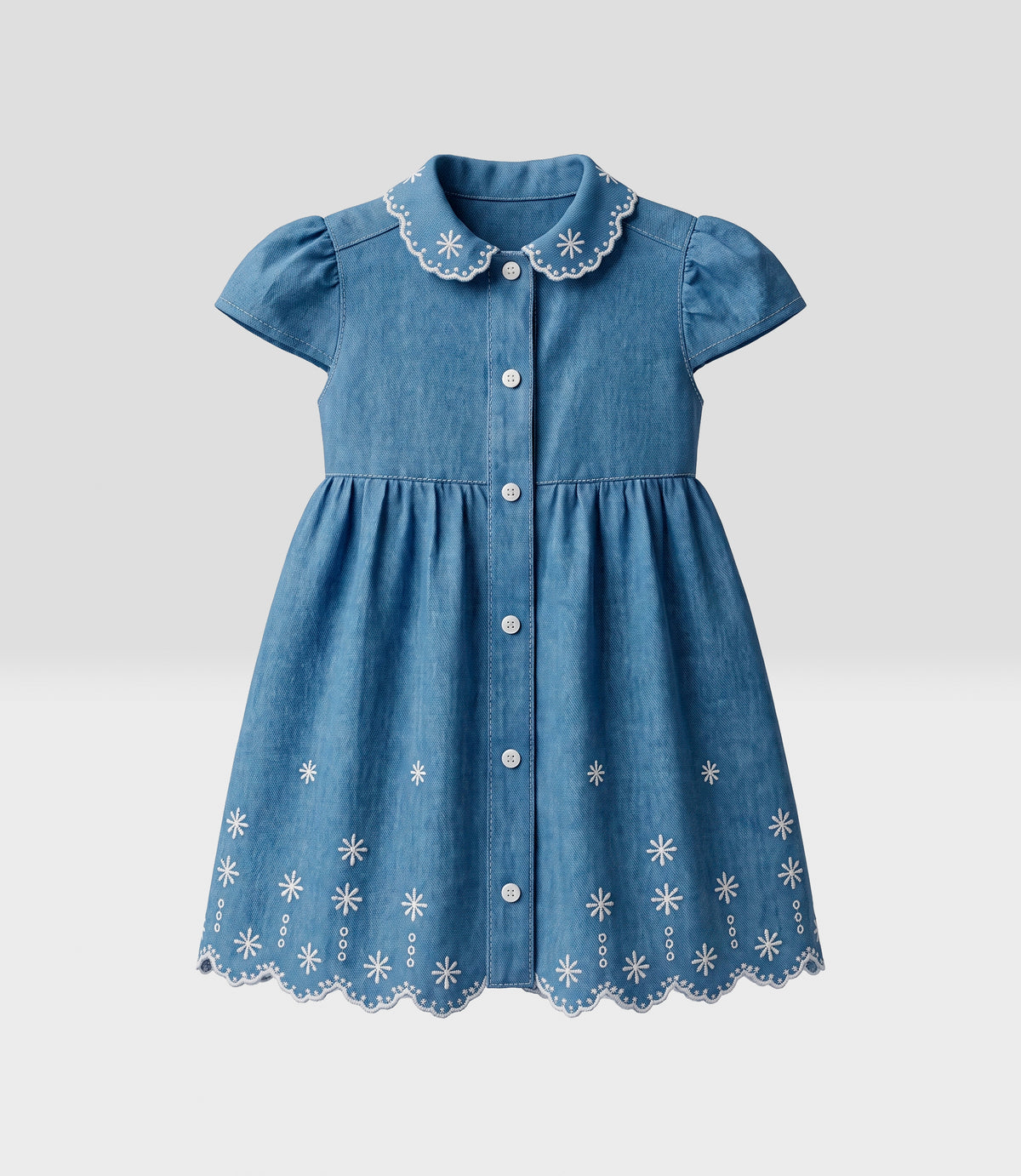 Vestido recién nacida broderie 0 meses / Celeste