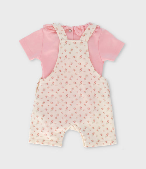 Jardinera recién nacida con flores 0 meses / Rosado