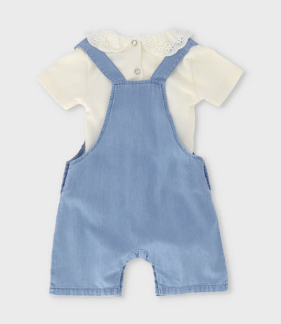 Jardinera recién nacida con gatito 0 meses / Celeste