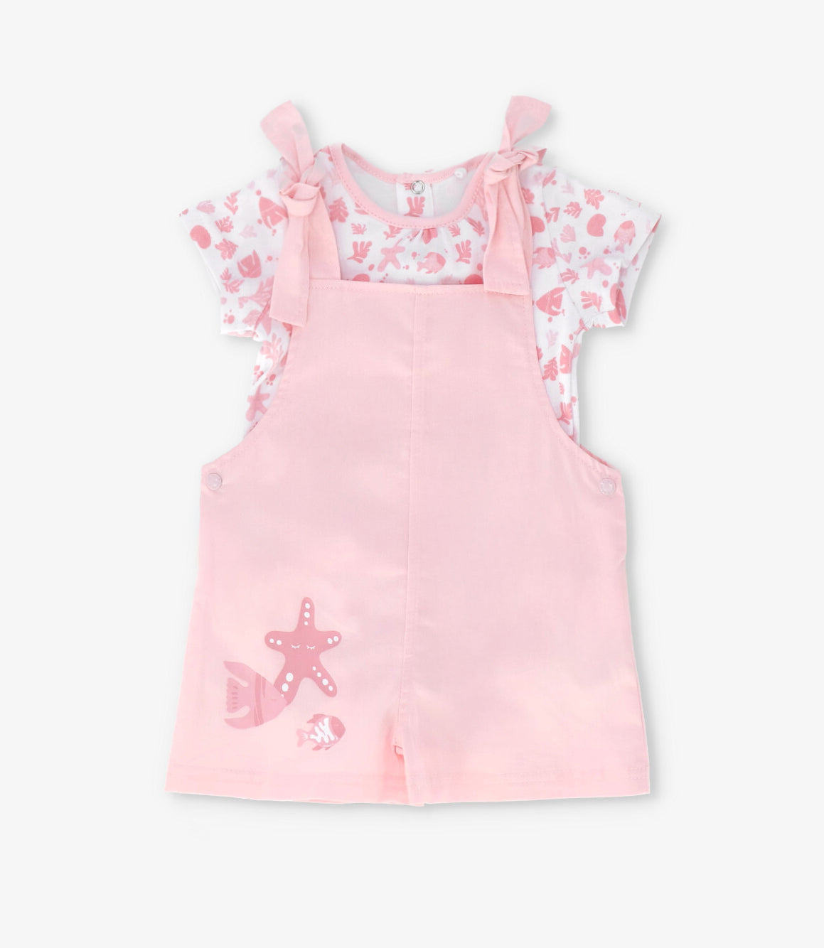 Jardinera recién nacida con body 0 meses / Rosado