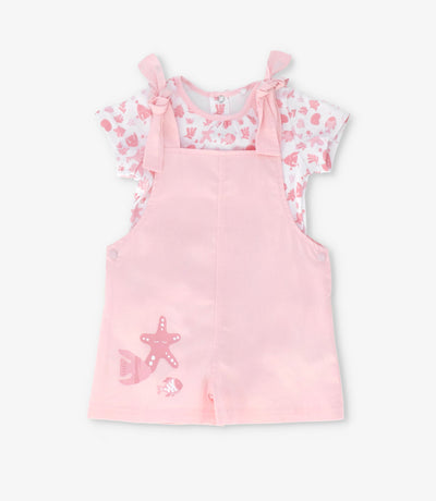 Jardinera recién nacida con body 0 meses / Rosado