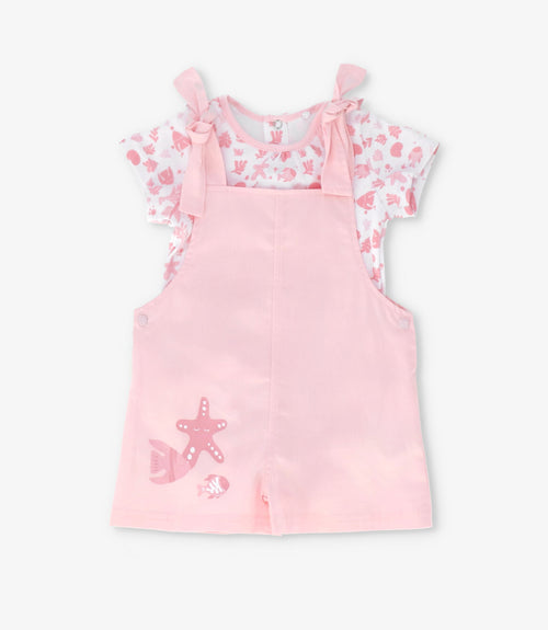 Jardinera recién nacida con body 0 meses / Rosado