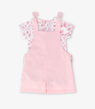 Jardinera recién nacida con body 0 meses / Rosado