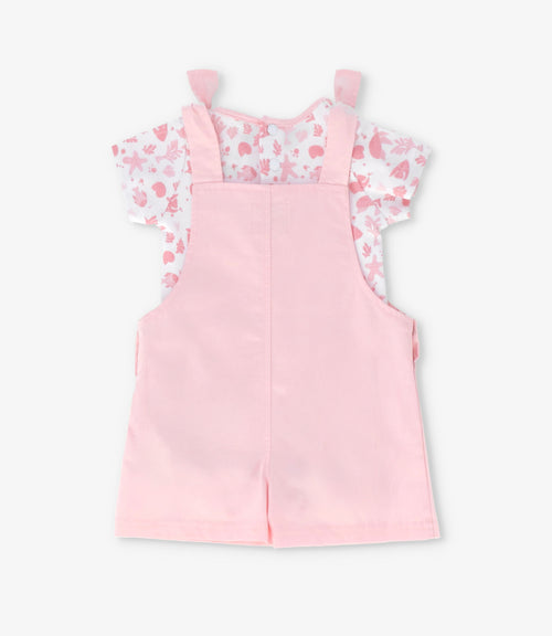 Jardinera recién nacida con body 0 meses / Rosado