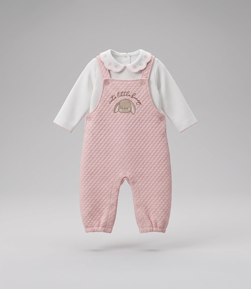 Jardinera recién nacida con polera 0 meses / Rosado