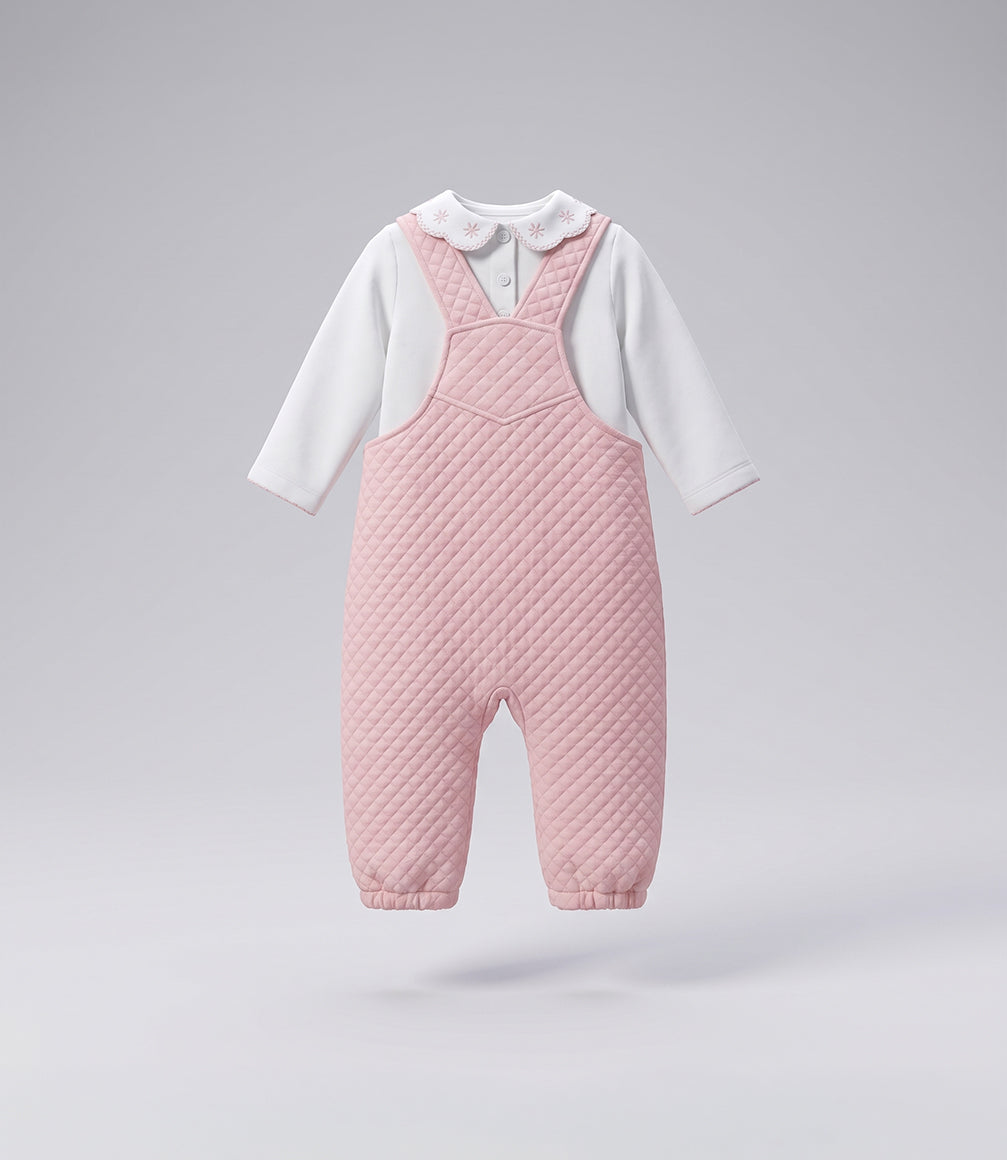 Jardinera recién nacida con polera 0 meses / Rosado