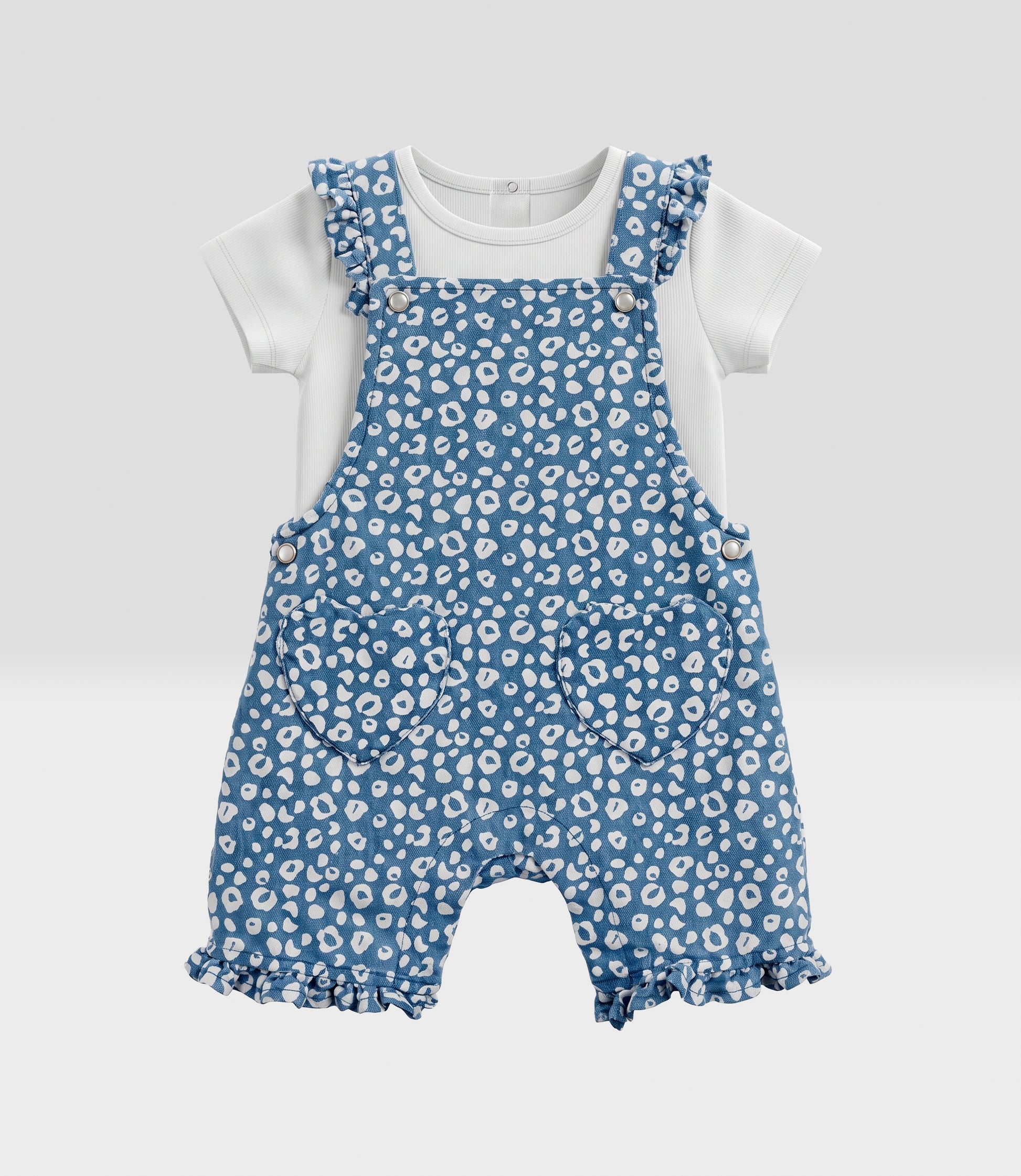 Jardinera recién nacida denim 0 meses / Celeste