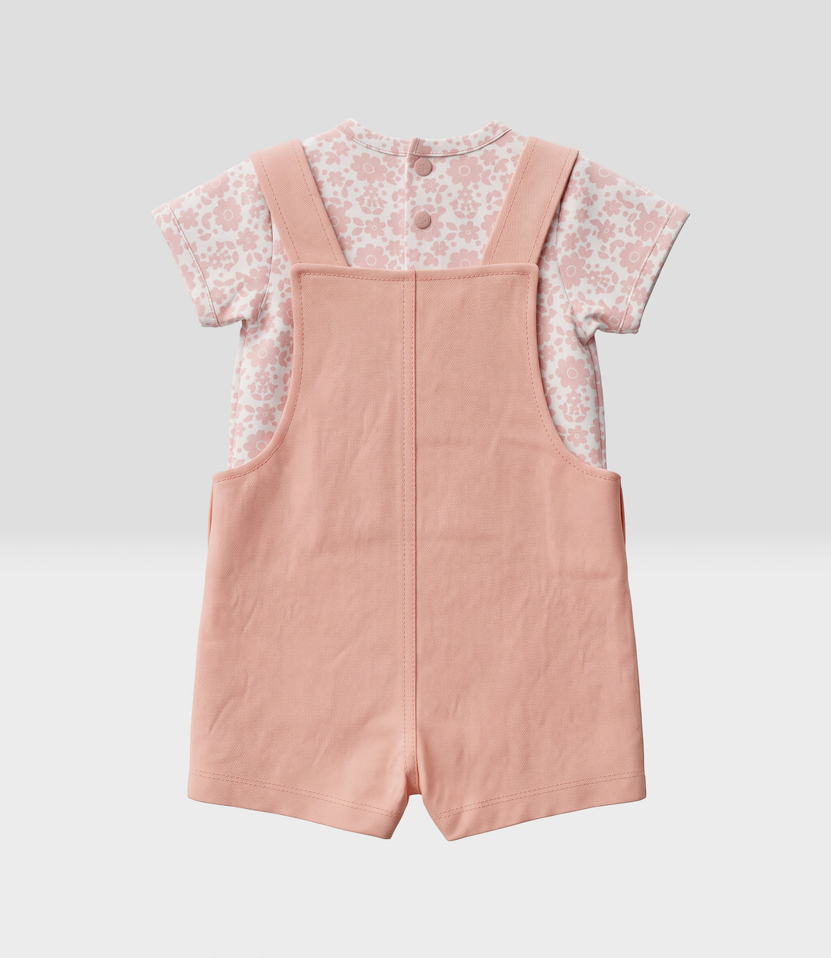 Jardinera recién nacida con body 0 meses / Rosado