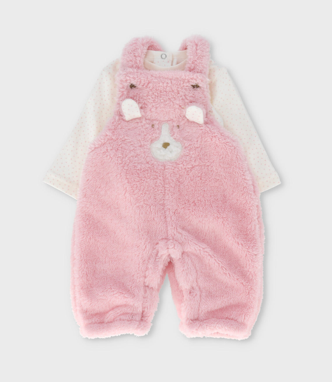Jardinera recién nacida con body 0 meses / Rosado