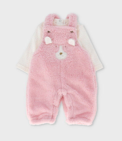 Jardinera recién nacida con body 0 meses / Rosado